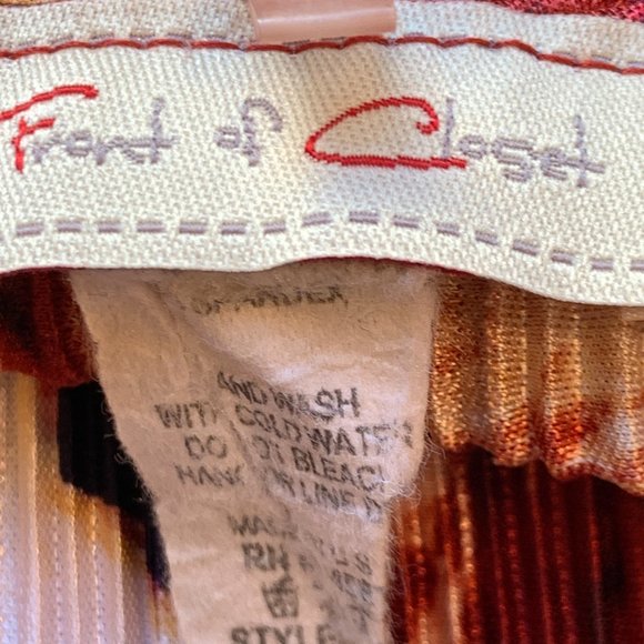 Front of Closet Open Front Top Accordion Pleated Raw Seams MultiColor Womens 1X - Picture 3 of 8